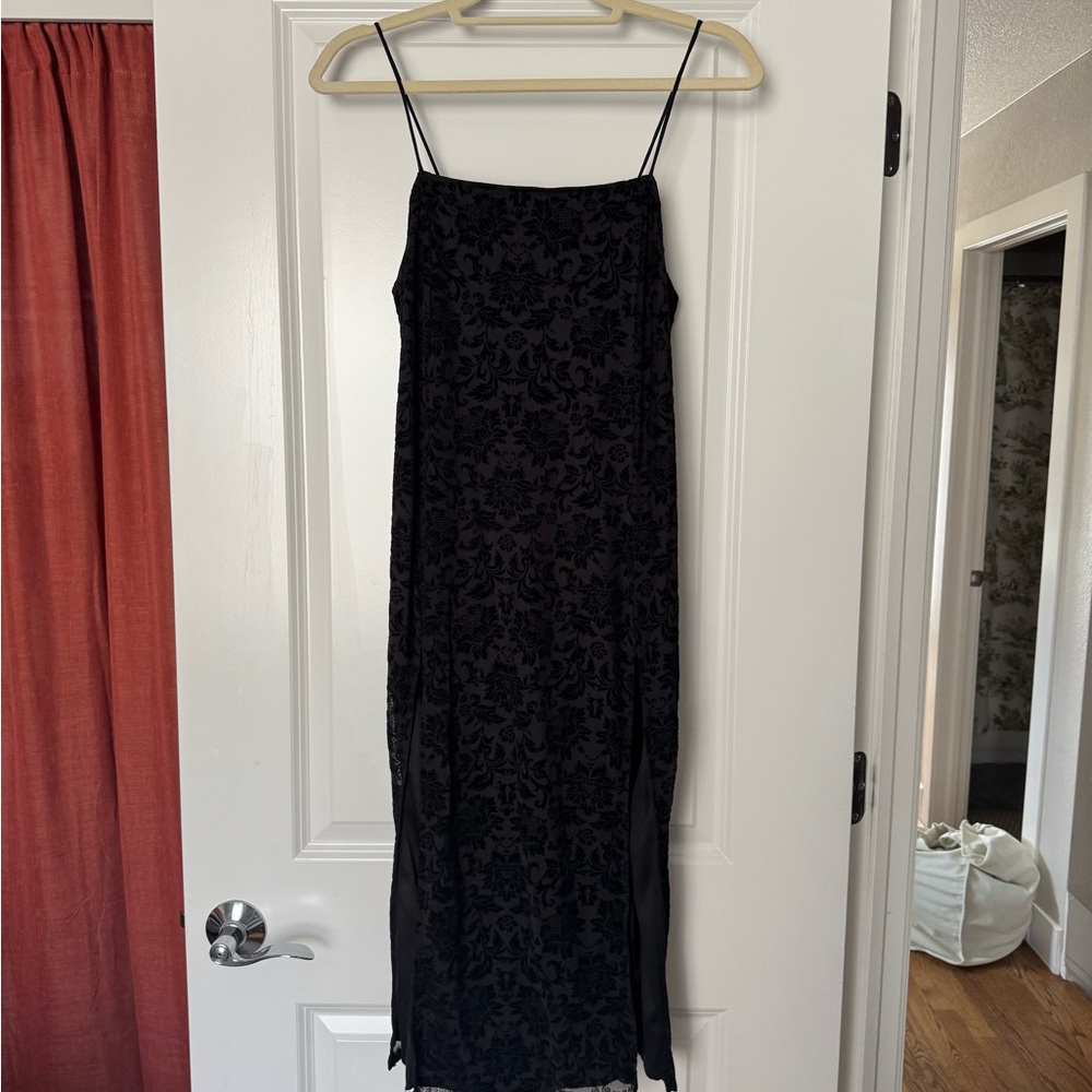 Zara Black Floral Midi Dress